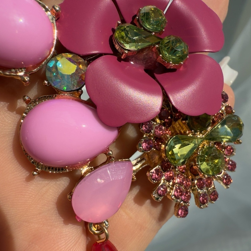 ..Floral Multicolor water droplet Earrings - Picture 5 of 8